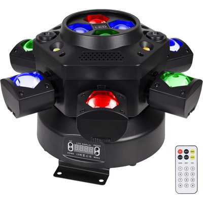 Moving Head Dj Lights, 6 Arms Party Fixtures With Light Strip, 150w Rgbw Led Stage Lights
