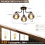 3-Light Black Glass Flush Mount 