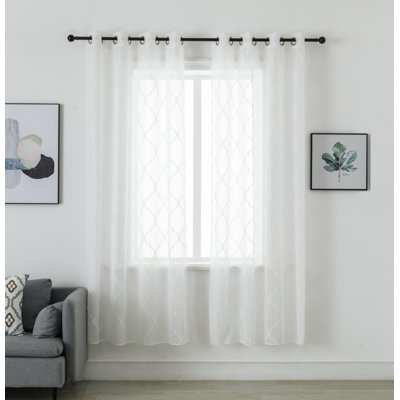 Mkenzi Polyester Semi-Sheer Gromments Curtain Pair