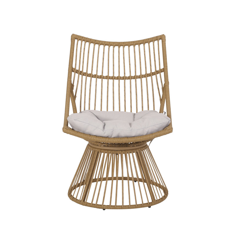 Fiona 2 - Person Patio Conversation Sets with Cushions, Light Gray, Natural