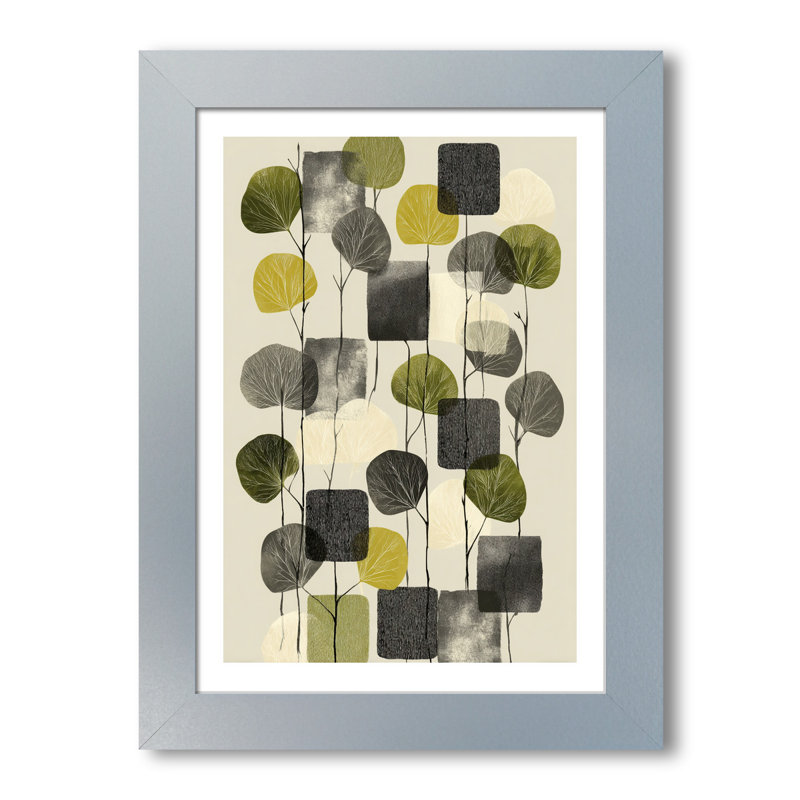 Scandinavian Eucalyptus Wall Art Home Decor - Minimal botanical screenprint in olive & charcoal, Giclee Art Print for modern Nordic interior 1 Piece Wall Art