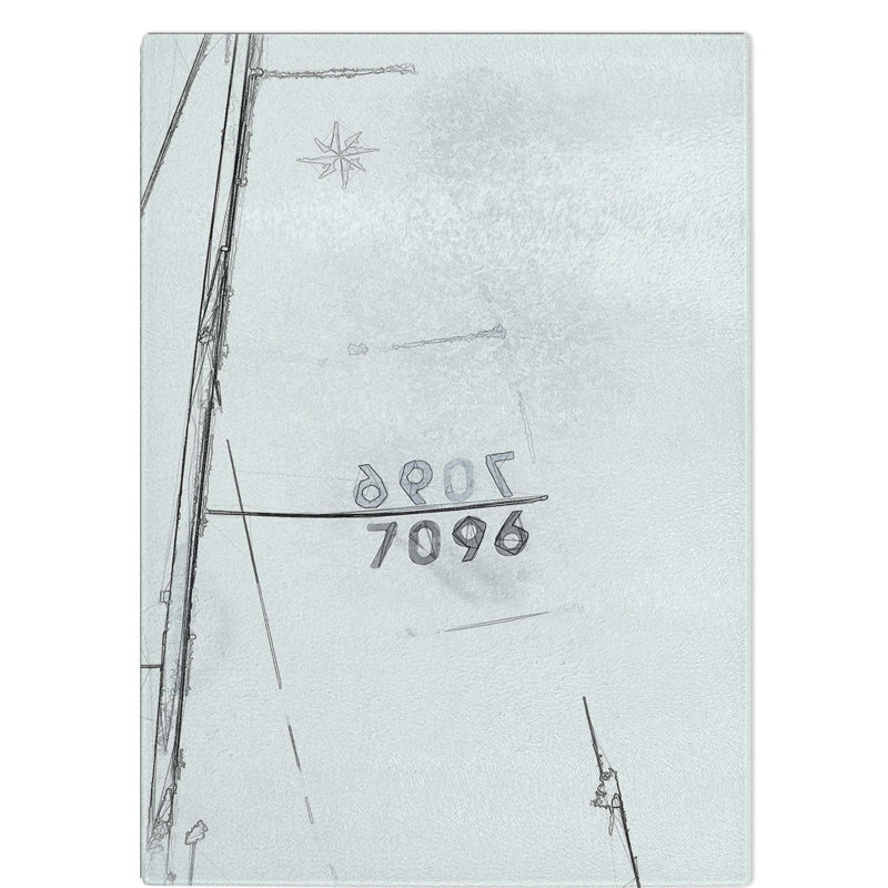 Tempered Glass Setting Sail in Sydney Chopping Board, 28.5 cm W x 39 cm L