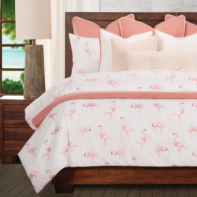 Ensemble de housse de couette et insert en microfibre rose Flamboyance