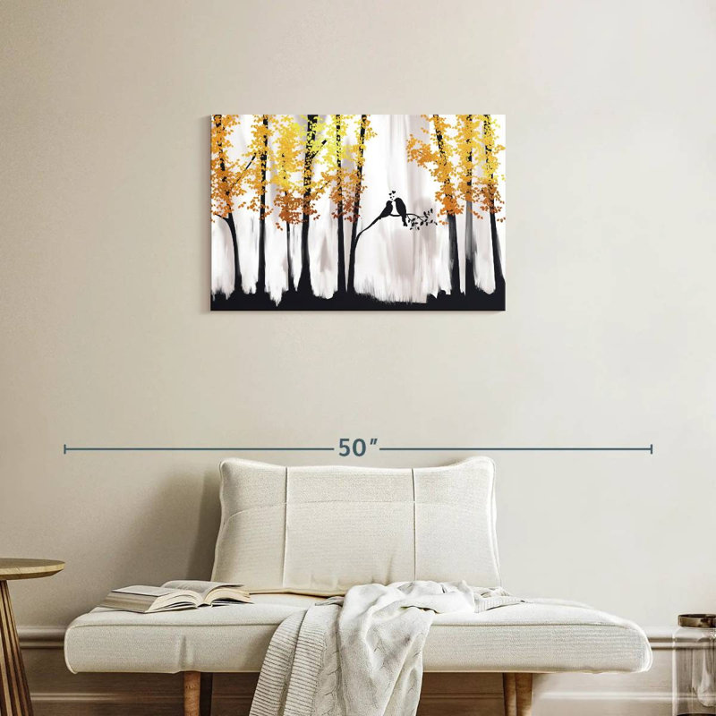 Alvord Golden Forest Birds, H 20 po x l 30 po