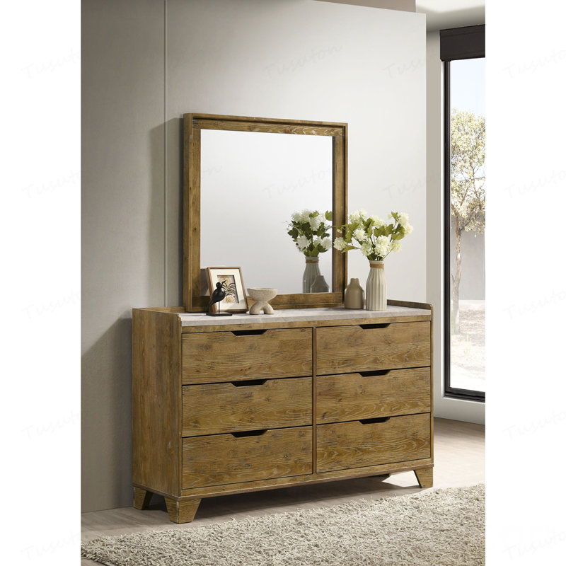 Commode 6 tiroirs avec miroir