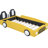 Twin Size Race Car Bed With Yellow Wheels And Firm Construction - Long-Lasting Rest Car-Shaped Platform Robust Frame Stylish Bedroom Essential-776199521