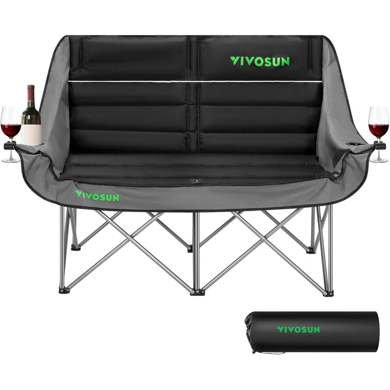 Chaise de camping pliante avec coussin Sharlanda