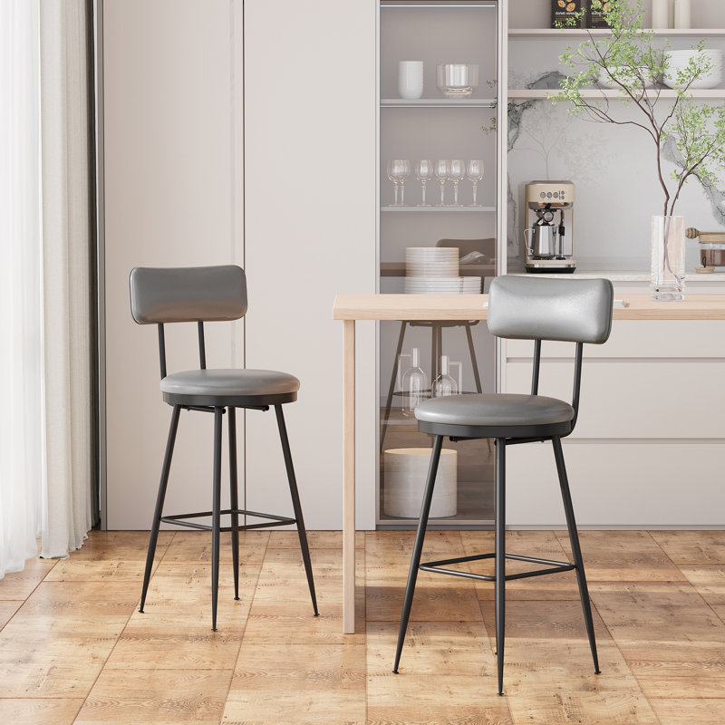 Counter Stool with Metal Frame, 2, Grey