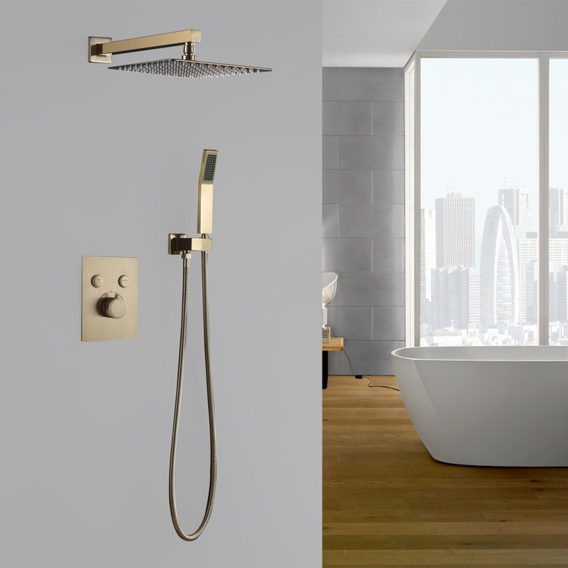 All-In-One Kit with Rough in-Valve, Brushed Gold