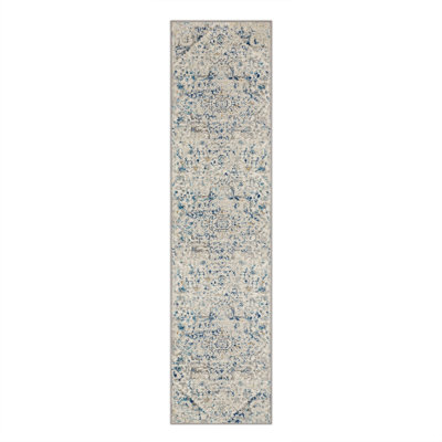Castor Blue Ornamental Medallion Area Rug