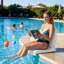 Chaise de plage pliable en PEHD avec siège rabattable et poignée-1756342095