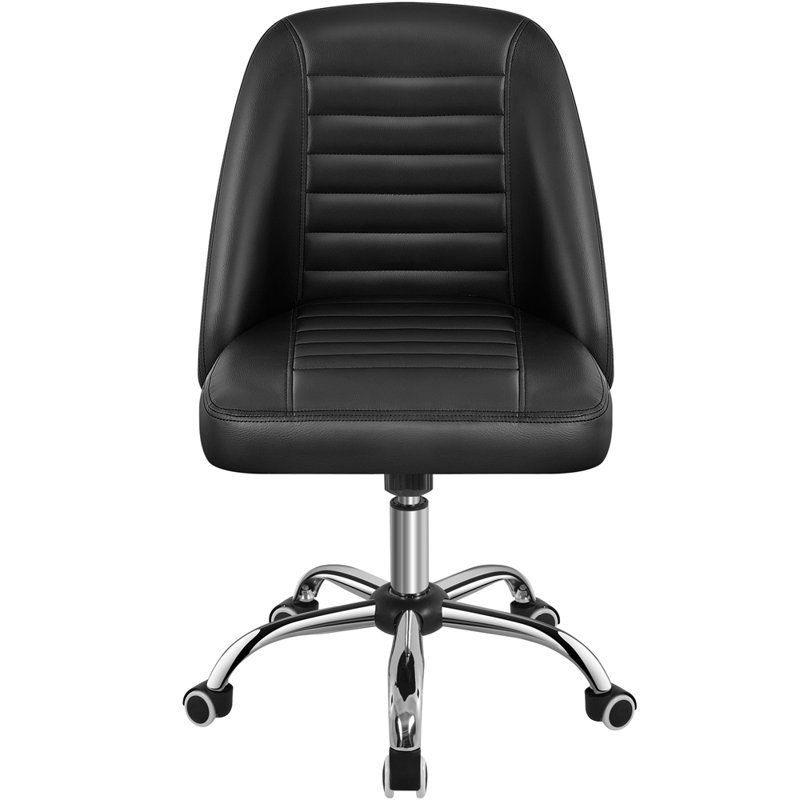 Modern Office Chair with Silver Chrome Base, Black