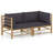 2 Piece Patio Lounge Set with Cushions Bamboo-288713315