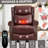 Heat Massage Manual Recliner Chair With Rocker And Swivel In Genuine Leather For Living Room,Red