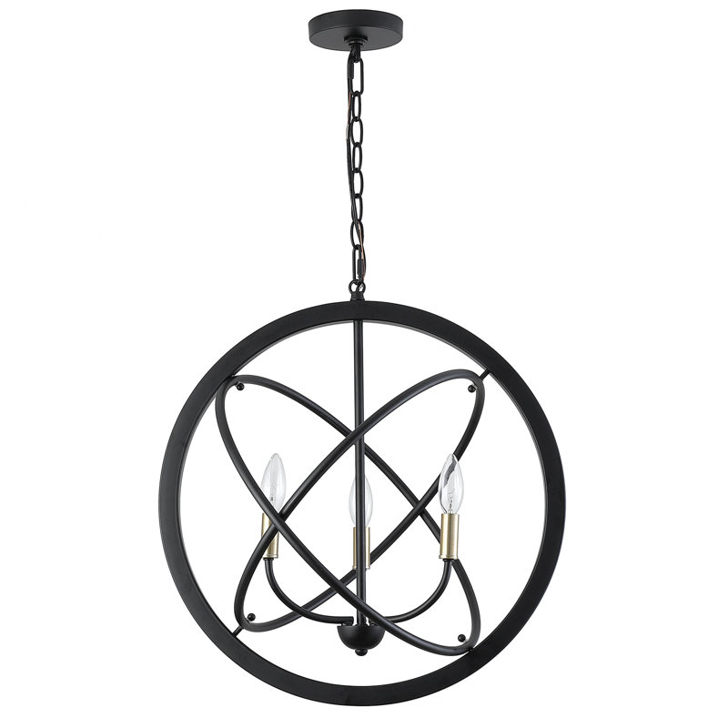 Derwen 3 - Light Globe Chandelier, Black