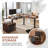 63" X 55" Electric L-shaped Height Adjustable Standing Desk With Led Strip, Power Outlets, File Cabinet, 2-tier Storage & Cable Management