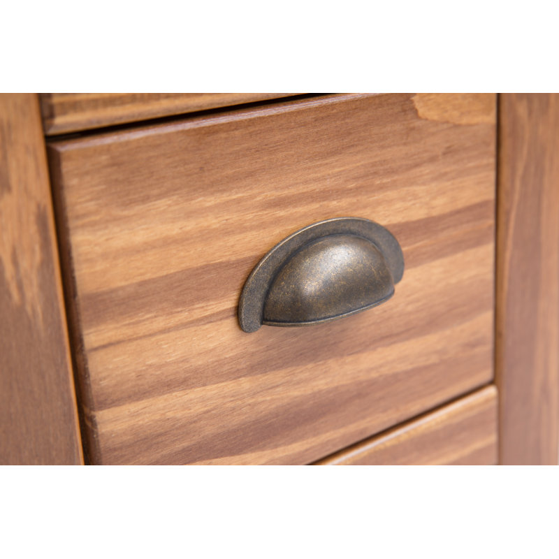 Hindsville 35cm W Solid + Manufactured Wood Bedside Table, Walnut