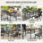 Steel Rectangle Outdoor Dining Table,Rectangular Patio Table With Umbrella Hole