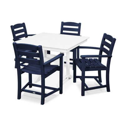 POLYWOOD La Casa Café 5-Piece Farmhouse Trestle Arm Chair Dining Set