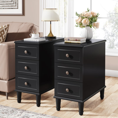 Soichi Solid Wood 3 - Drawer End Table Set