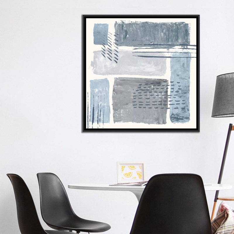 « between the lines ii », impression sur toile, H 18 po x l 18 po x P 1,5 po, Pas de tapis, Toile avec cadre noir