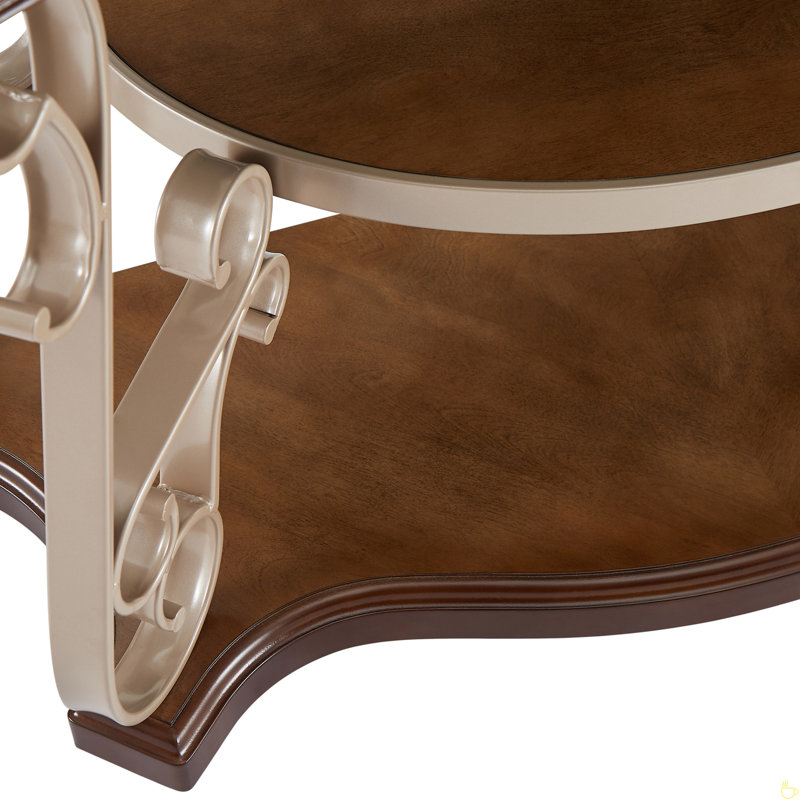 End Table With Birch Middle Shelf