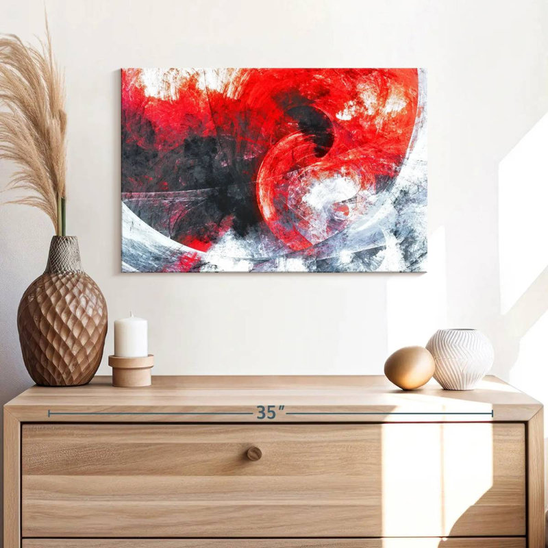 Avery Red Whirlpool Abstract, 16" H x 24" W