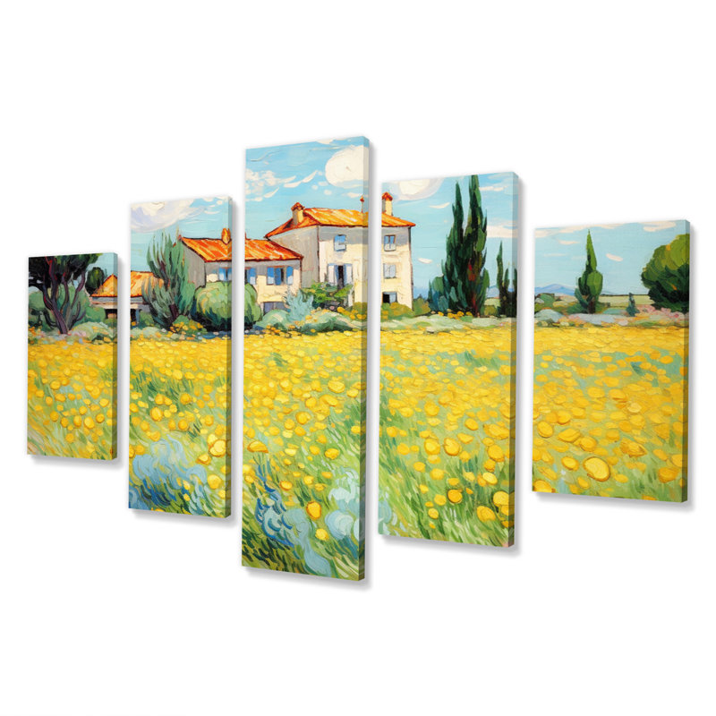 "Vangogh La Maison Jaune à Arles I" 5 pièces