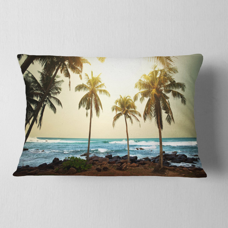 Coussin lombaire de mer tropicale avec palmier