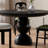 Pure Black Creative Smooth Durable Round Table-1298742408