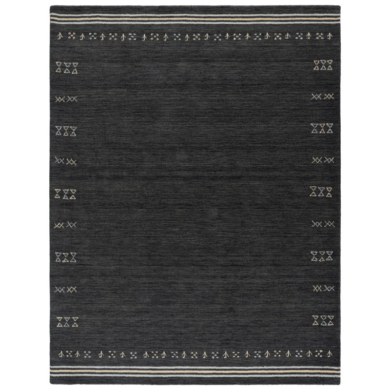 Himalaya Hand Loomed Wool Geometric Indoor Rug, 8'-0" x 10'-0" Rectangle