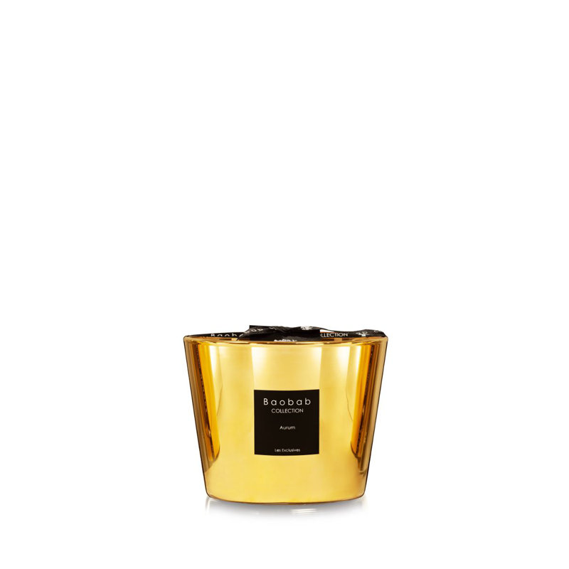 Les Exclusives Aurum Candle, 3.9" H x 5.07" W x 5.07" D