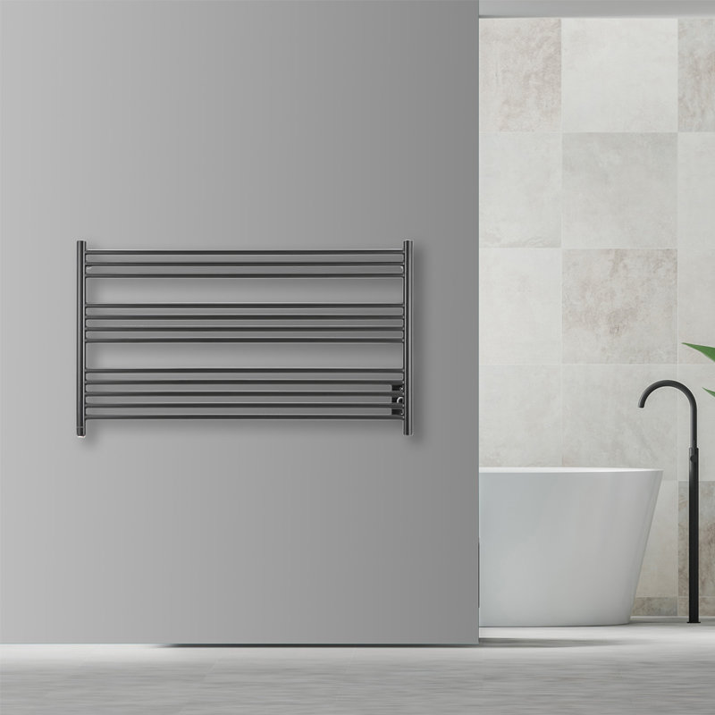 Amplia Straight Towel Rail Towel Warmer, Matte Black