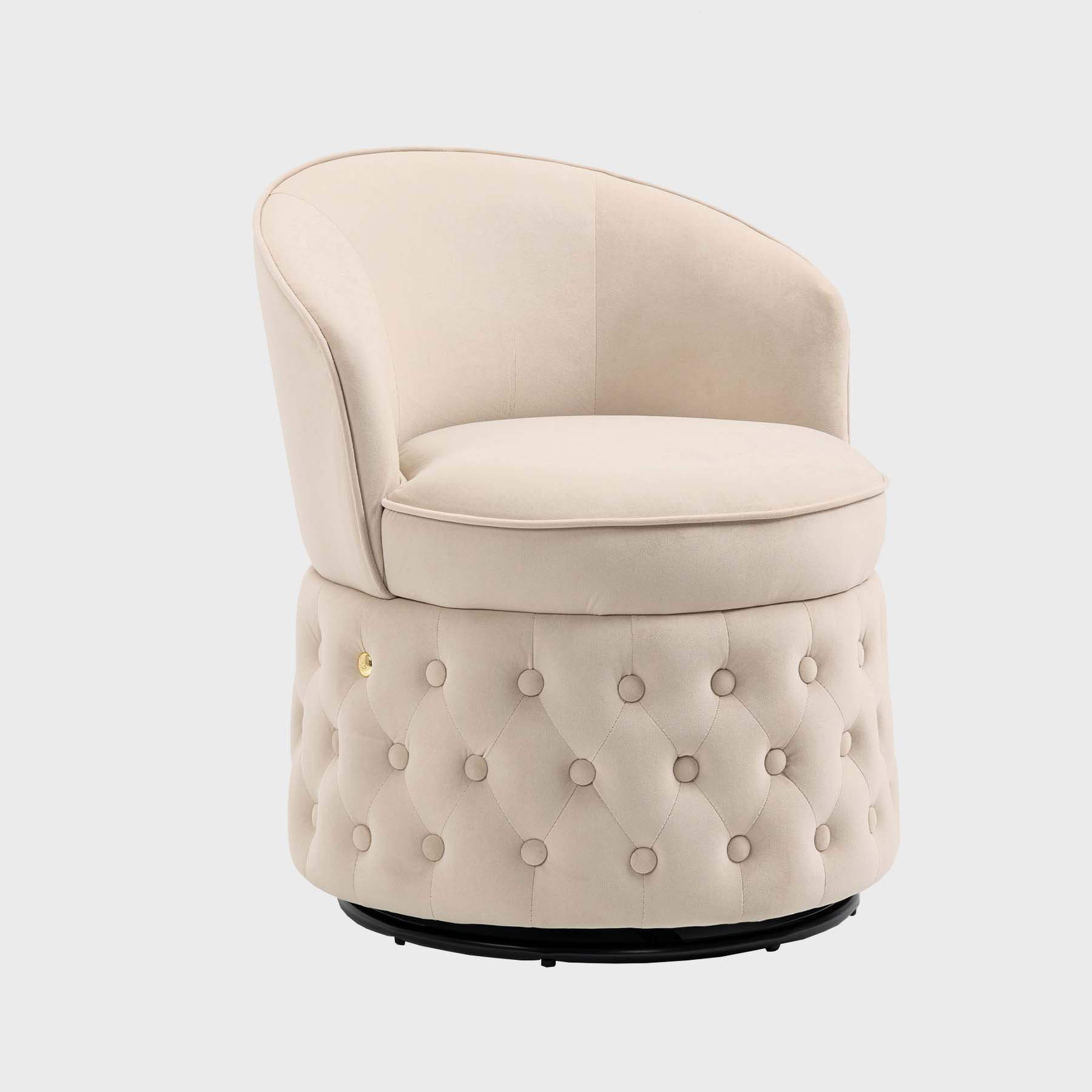 House of Hampton Fauteuil demi-tonneau pivotant en velours 24,8 po ...