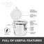 Pot transparent avec pince (H 5,5 po, 38 oz)