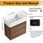 Meuble-lavabo simple Coralline 22 po avec comptoir en céramique, meuble-lavabo mural avec lavabo en céramique-1057317808