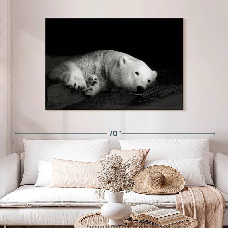Sleepy Polar Bear, 32" H x 48" W