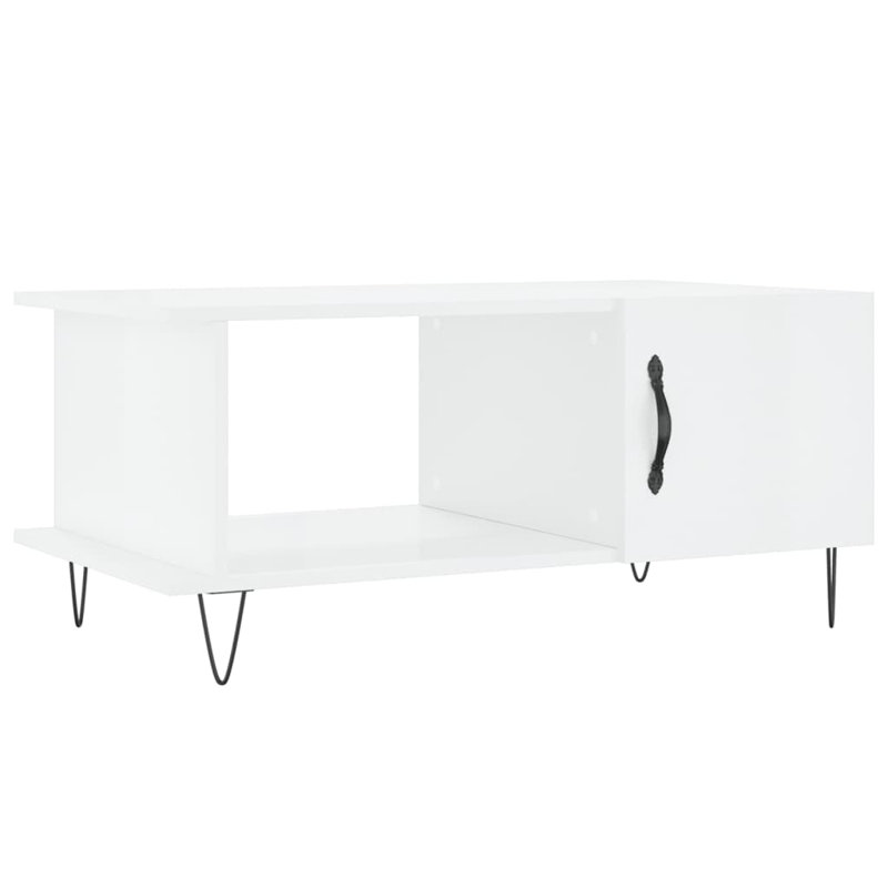 Kwai Four Leg Coffee Table with Storage, High Gloss White
