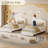 Bed for Girls with LED Headboard & Storage Drawer,Upholstered Full Size LED Bed Frame with Storage Drawer,Kids and Youth Princess Platform Bed, Upholstered Velvet, Easy Assembly-904824567-904824568
