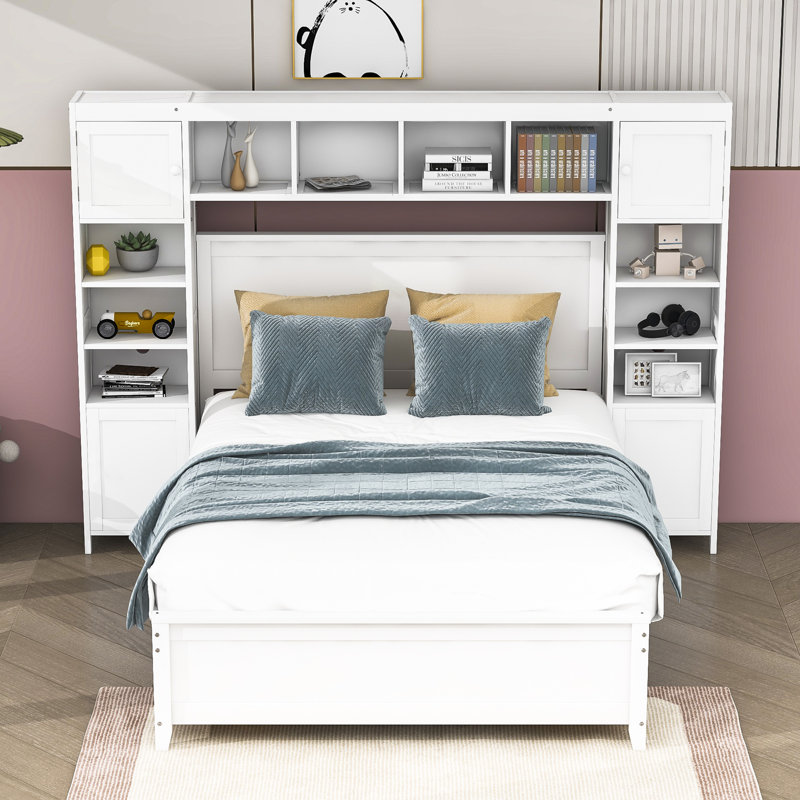 Milpara Full / Double Storage Platform Bed, White