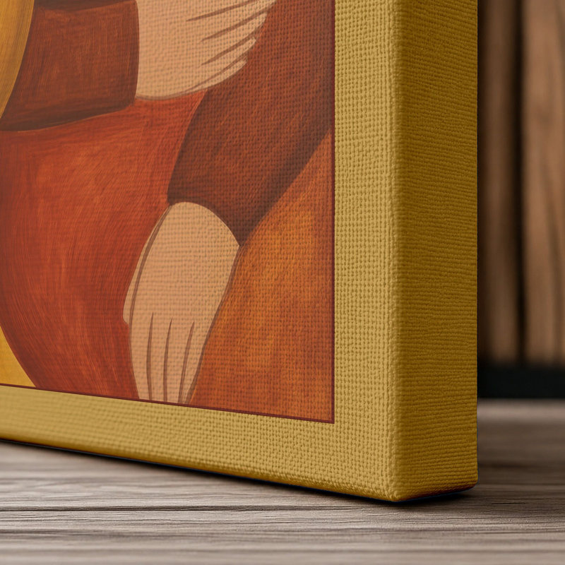 Figures in Conversation Modern - Wrapped Canvas, 36x24 - 91.4 x 61.0 cm, Ochre Border