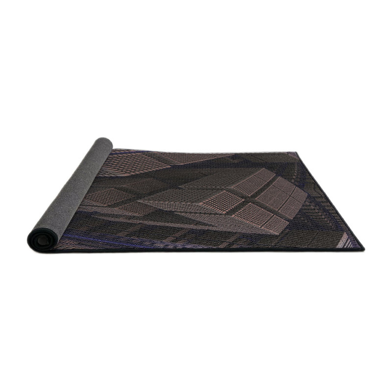 Tapis de zone brun à motif, Rond 6 pi