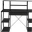 Bureau noir avec tablettes ouvertes et huche-161980223