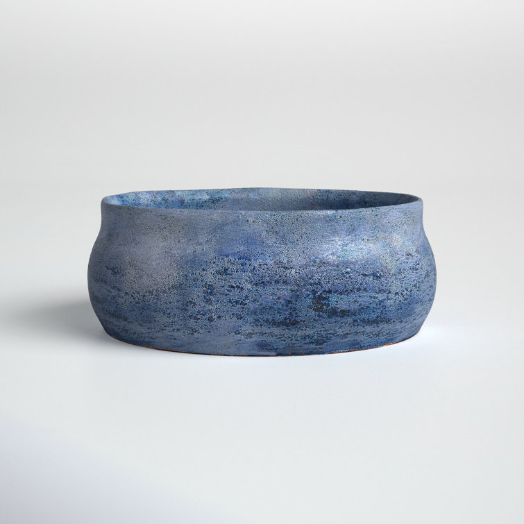 A Grey Marblehead Pottery Bowl with Blue Interior A Grey Marblehead Pottery Bowl with Blue Interior