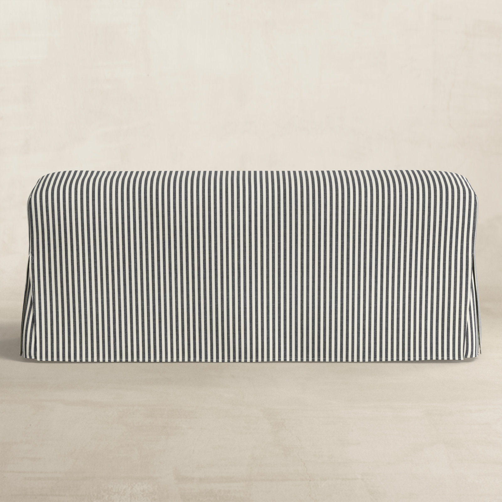 Stoffer Home x Cloth & Co. Lindy Slipcovered Dining Bench, Carbon Striped