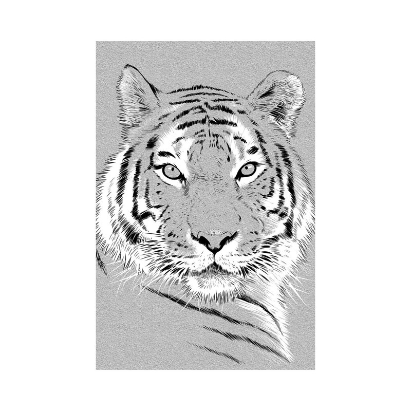 Tiger Sketch 1 Piece Wrapped Canvas Painting, 30.48cm H x 20.32cm W x 1.91cm D