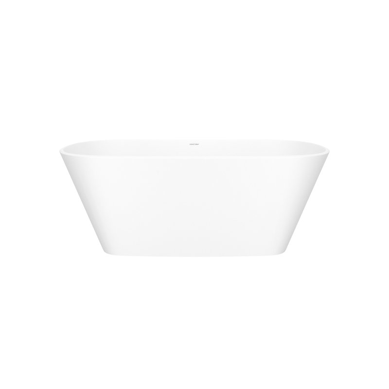 Vetralla 59" x 29" Freestanding Soaking Bathtub, Matte White