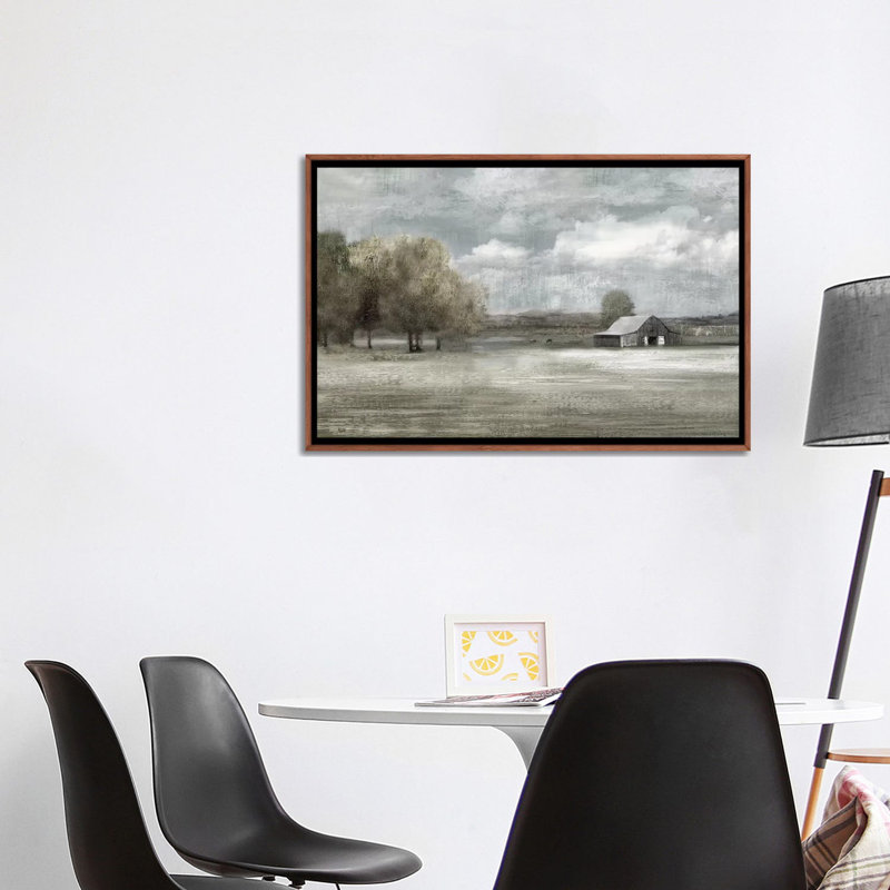 " Country Quiet " by Nan, Classic Brown Framed, 26" H x 40" W x 1.5" D