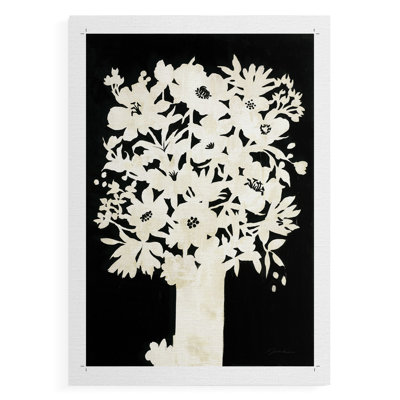 Floral Silhouette -Canvas Print Only - NOT FRAMED