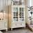 White Solid + Manufactured Wood+Glass Display Cases